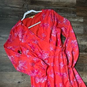 Pink Gianni Bini Maxi Wrap Dress